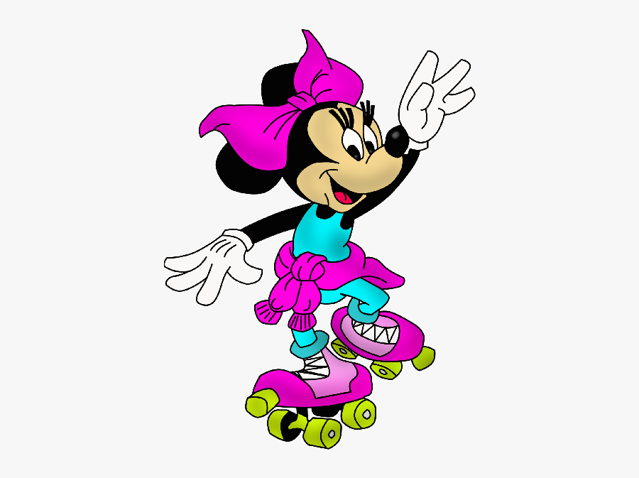 Minnie Mouse Skating, Transparent Clipart