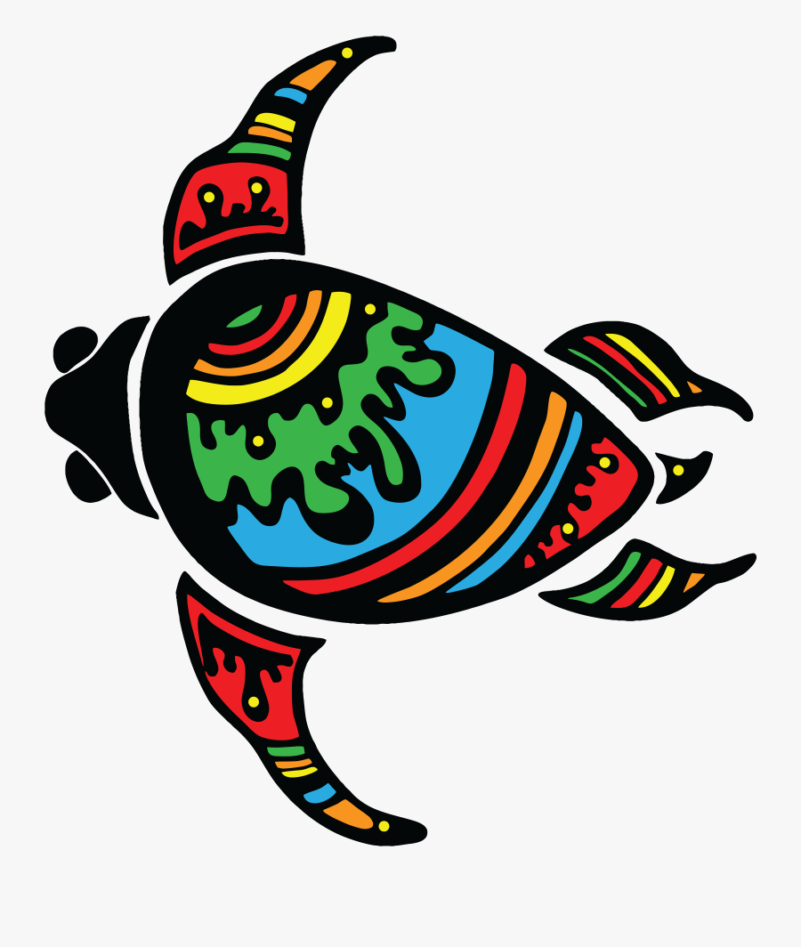 Free Clipart Of A Colorful Swimming Sea Turtle - Colorful Turtle Clip Art, Transparent Clipart