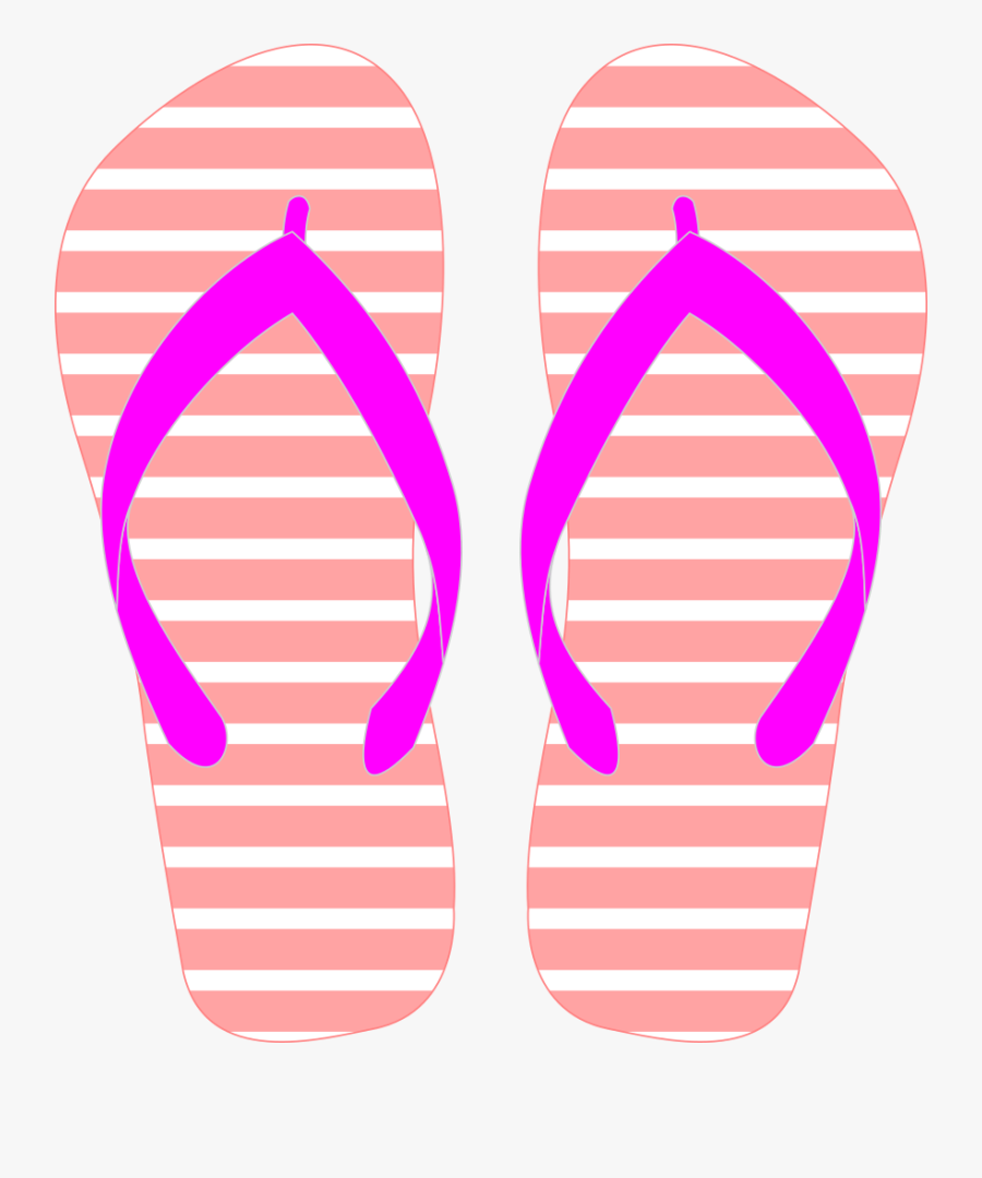 Flipflops With Pink Strap - Summer Flip Flops Clipart, Transparent Clipart