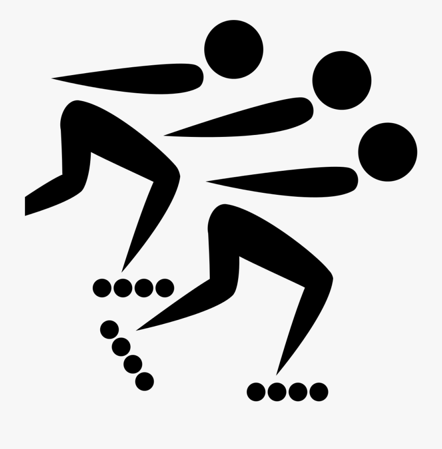 Inline Speed Skating Logo, Transparent Clipart