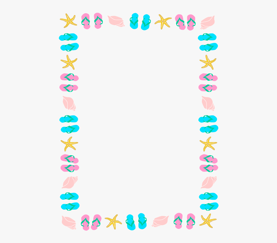 #flip-flops #summer - Clip Art Summer Border, Transparent Clipart