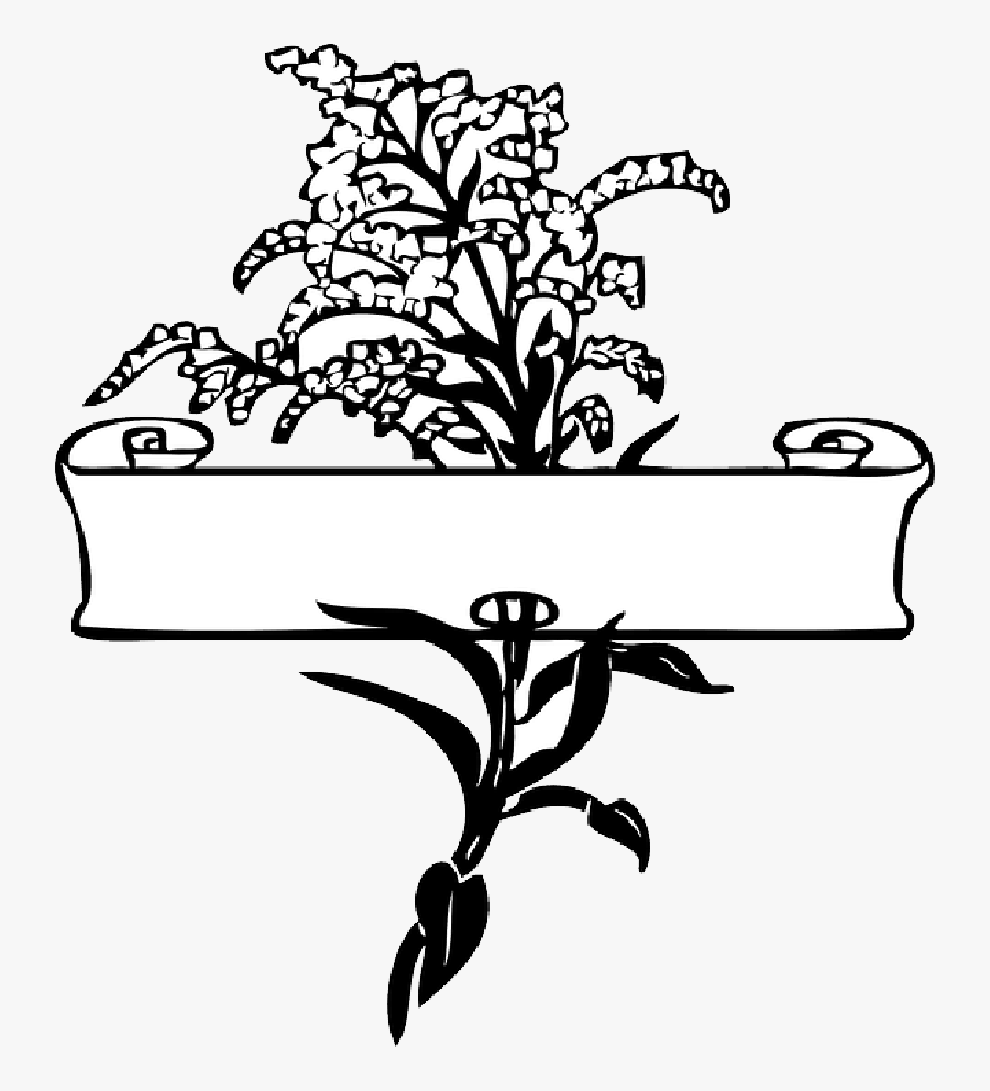 Wedding Flowers Clip Art Black And White , Png Download - Scroll Clip Art, Transparent Clipart