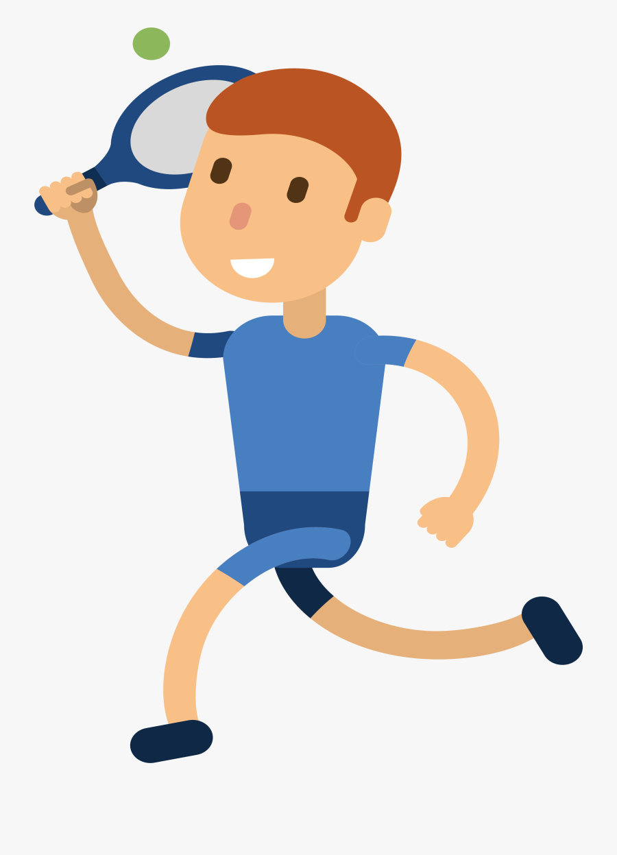 Man Clipart Tennis - Clipart Badminton Cartoon Png, Transparent Clipart