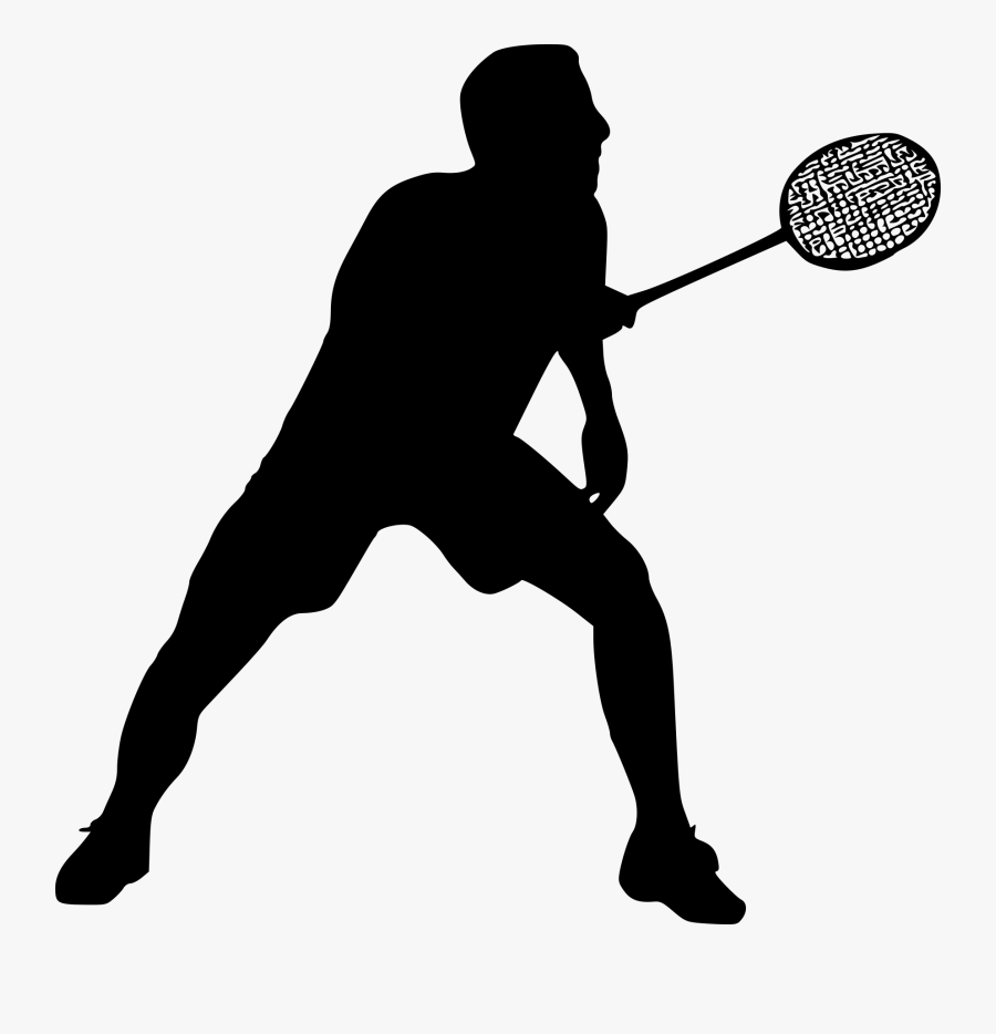 Silhouette Clipart Tennis - Badminton Player Silhouette Png, Transparent Clipart