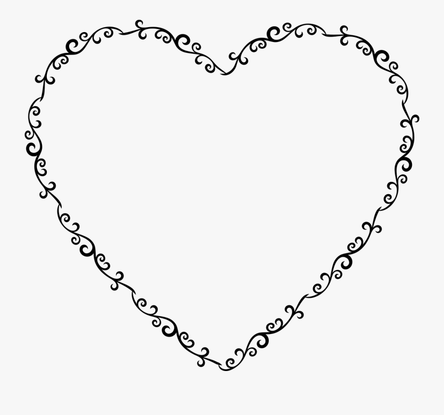 Transparent Script Heart Clipart - Decorative Heart Frame Png, Transparent Clipart