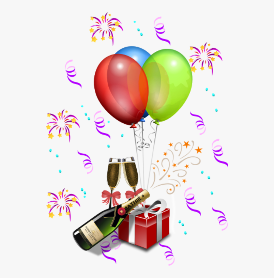 Champagne Bottle Clipart - Wine And Balloon Png, Transparent Clipart