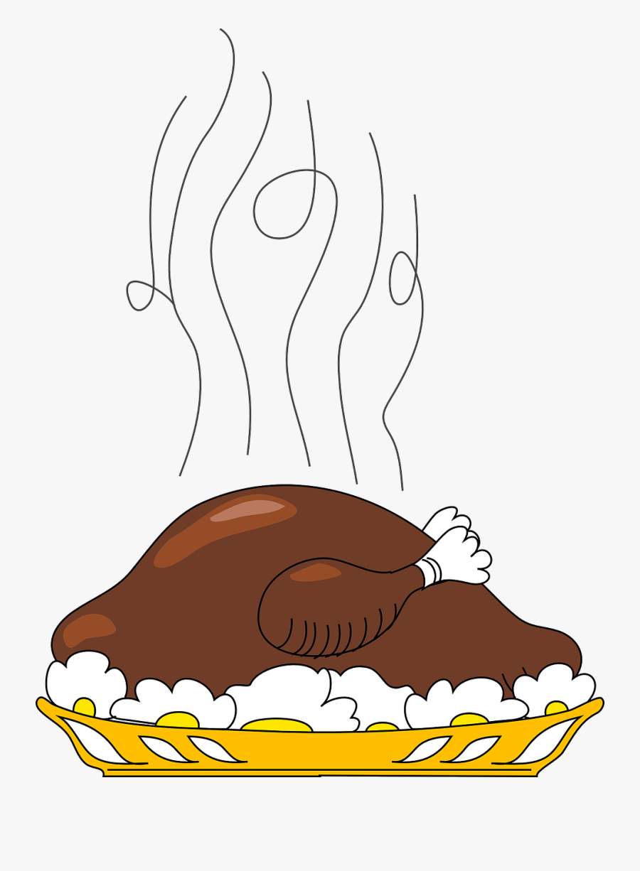 Free Thanksgiving Clip Art - Main Course Food Cartoon, Transparent Clipart
