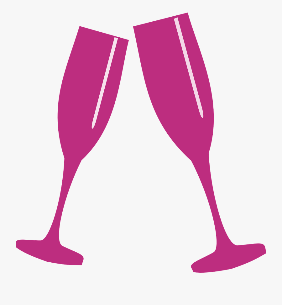 Champagne Clip Art At - Pink Champagne Glasses Clipart, Transparent Clipart