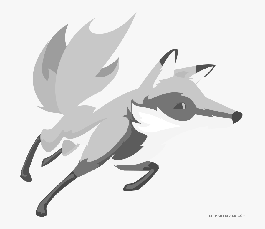 Fox Animal Free Black White Clipart Images Clipartblack - Fox Running Clipart, Transparent Clipart