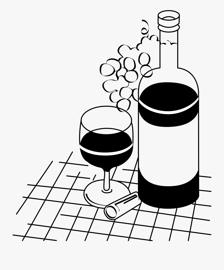 Summer Wine - Bottles Of Wine Glass Drawing, Transparent Clipart