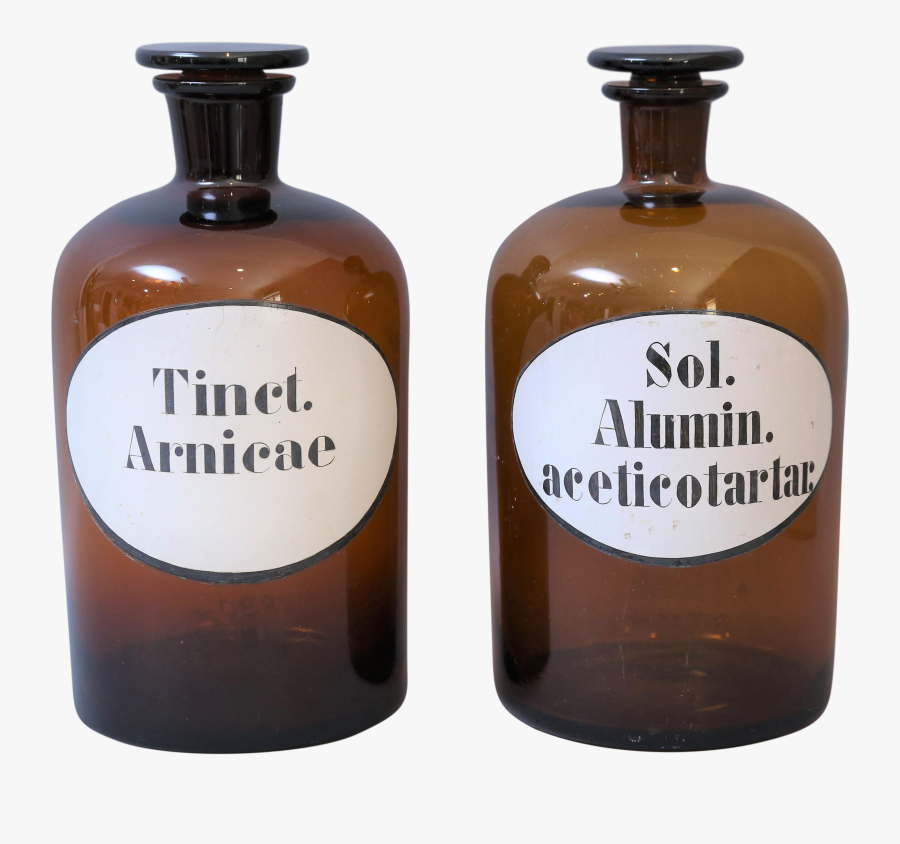 Clip Art Large French Apothecary Jars - Glass Bottle, Transparent Clipart