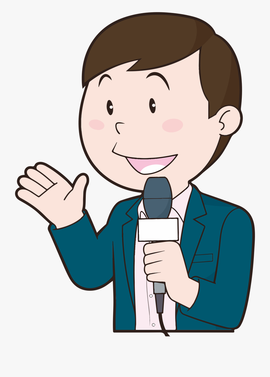 News Reporter Cliparts - Male News Reporter Cartoon, Transparent Clipart