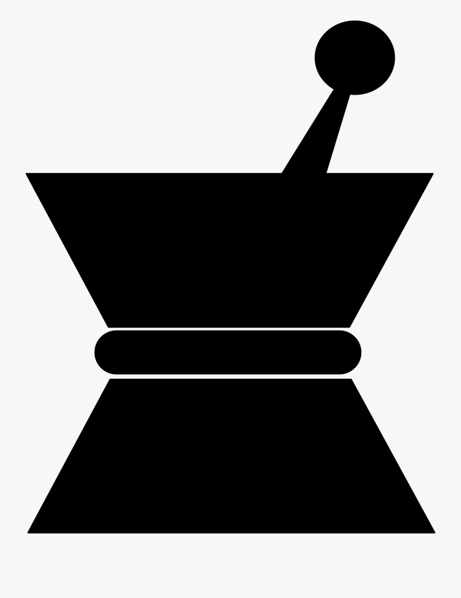 Pharmacy Pestle Mortar Black Silhouette Crush - Public Domain Clipart Pharmacist, Transparent Clipart