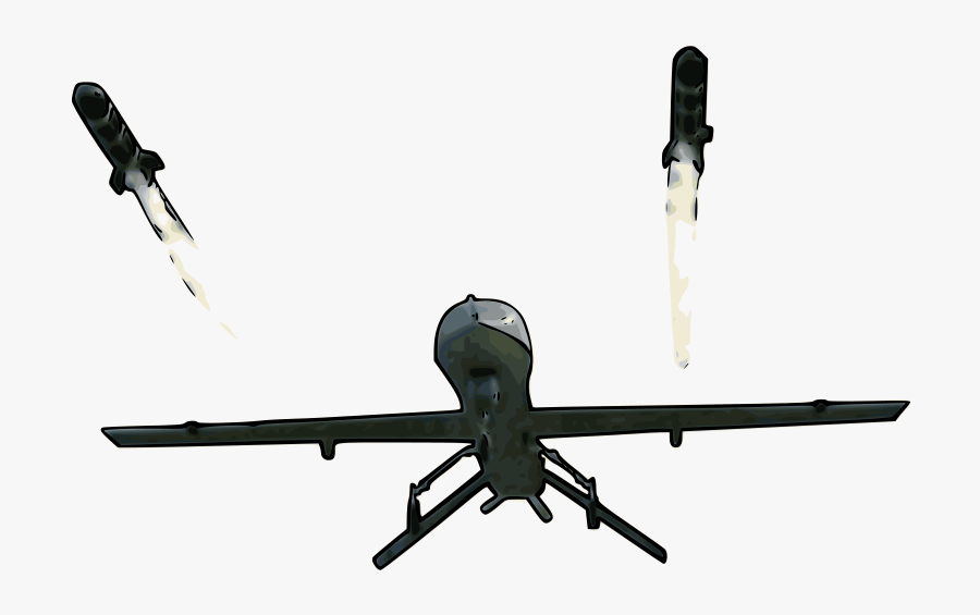 Predator Firing Hellfires - Mq 9 Reaper Silhouette, Transparent Clipart