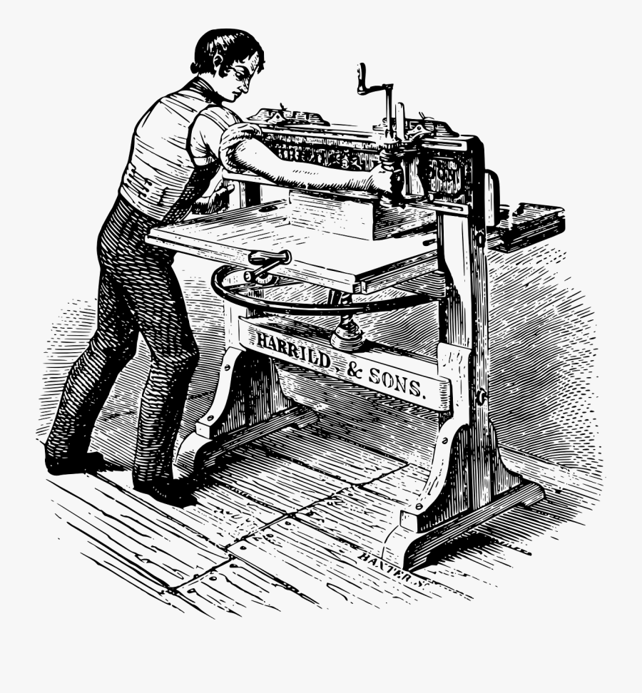 Author Clipart News Writer - Old Printing Clipart, Transparent Clipart