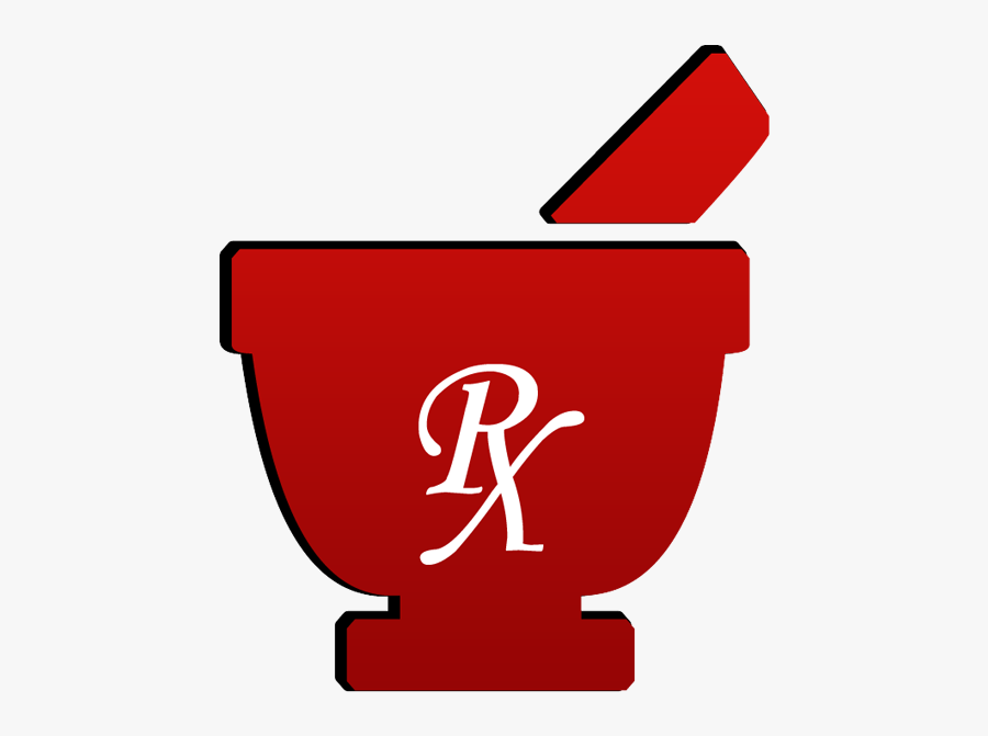 Mortar Pestle Symbol Rx - Mortar And Pestle Red, Transparent Clipart