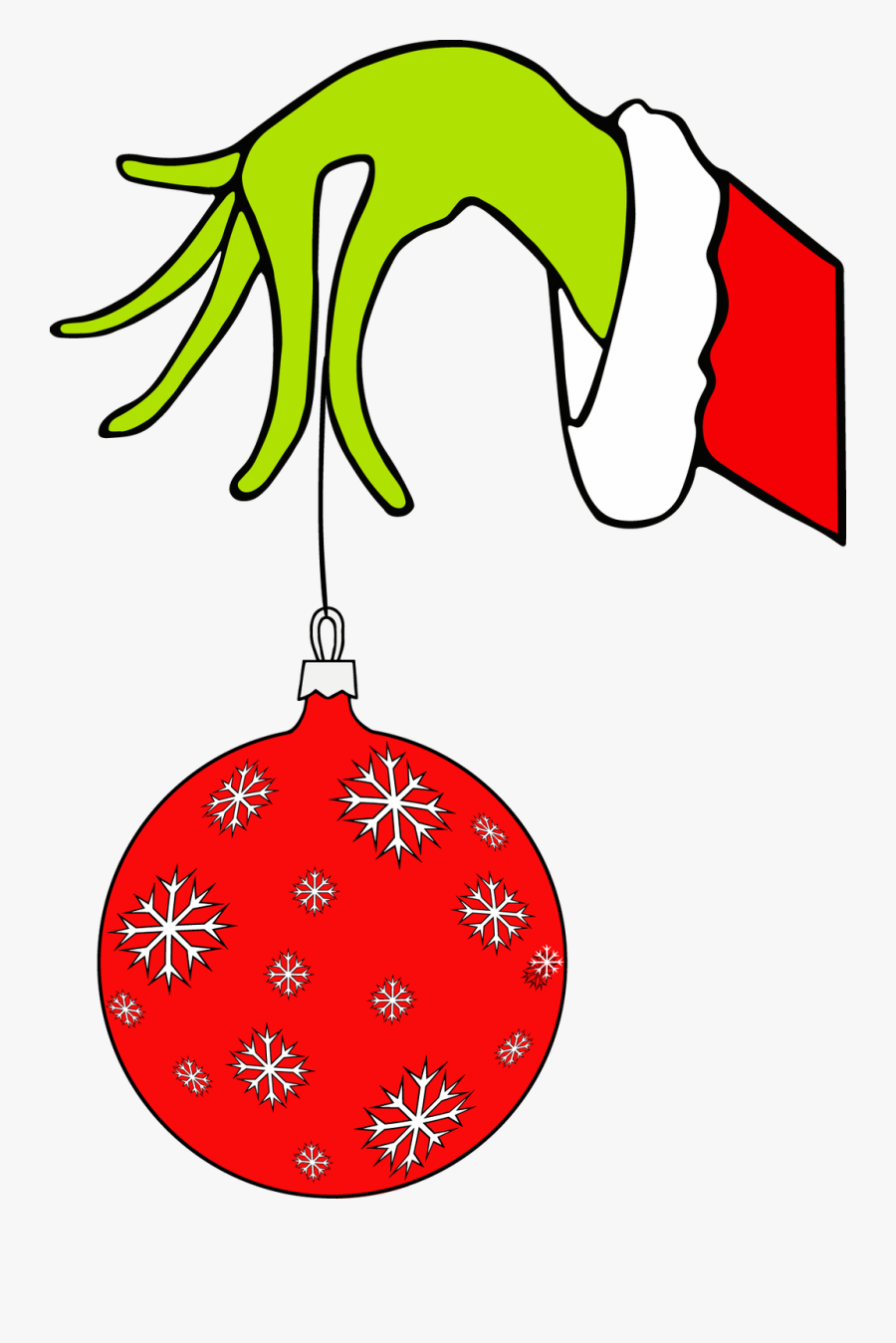 Grinch Hand Holding Ornament Template
