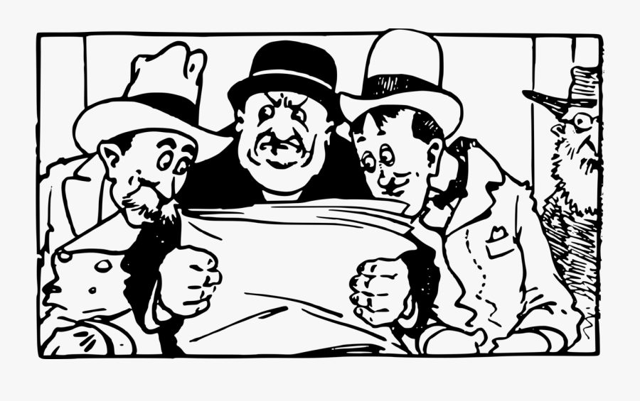 Cartoon People Reading Newspaper Png, Transparent Clipart