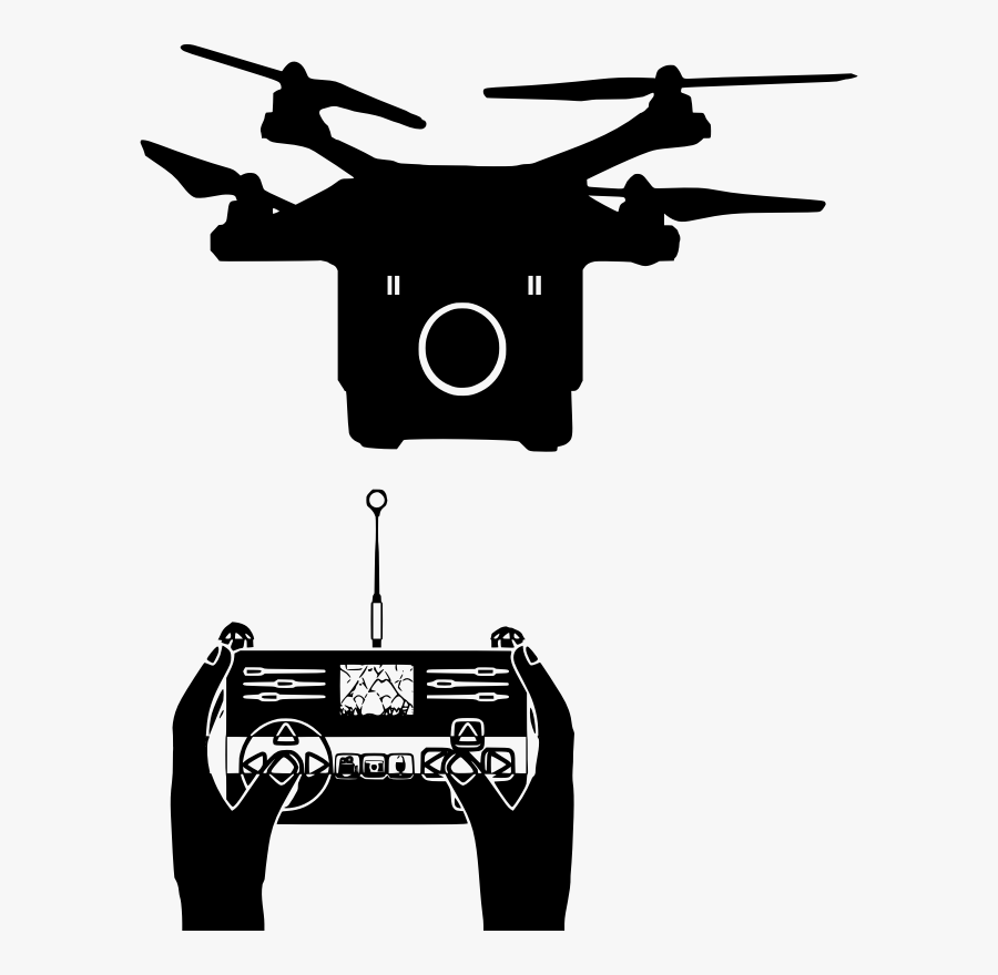 Drone Outline - Free Line Drawing Of Drone Remote Control .svg, Transparent Clipart