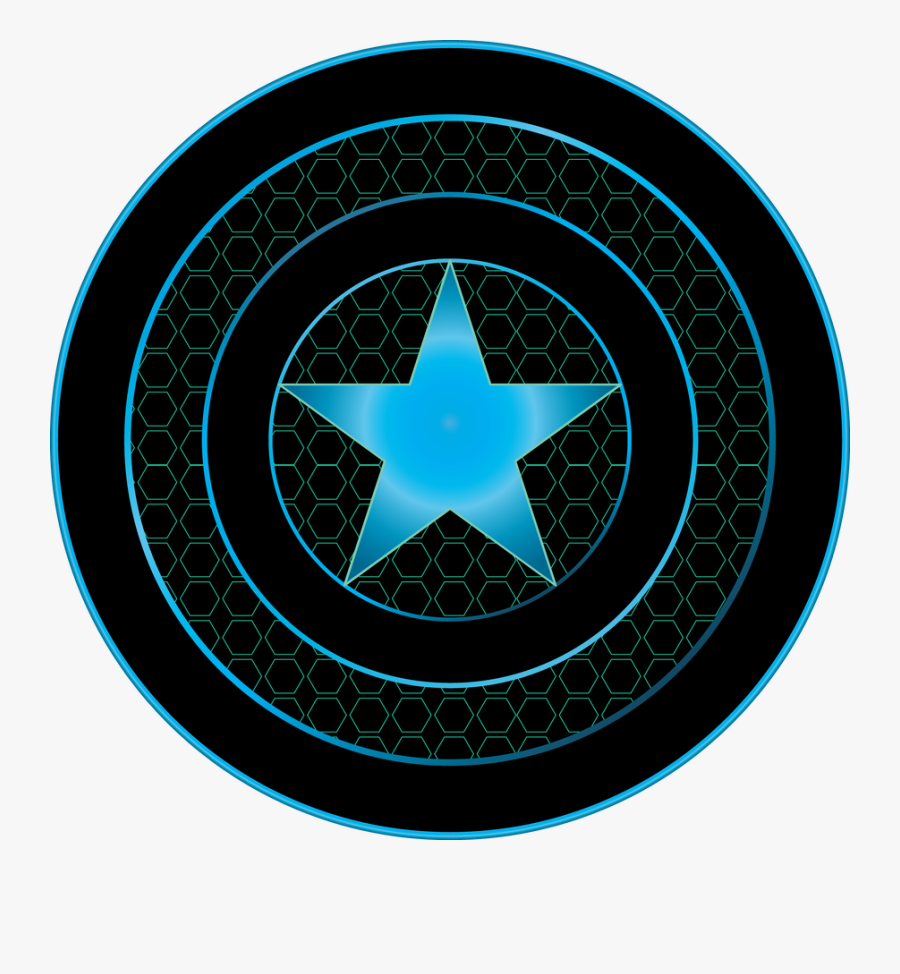 Awesome Black And Blue Neon Captain America Shield - Mac Shiny Pretty Things Eyeshadow, Transparent Clipart