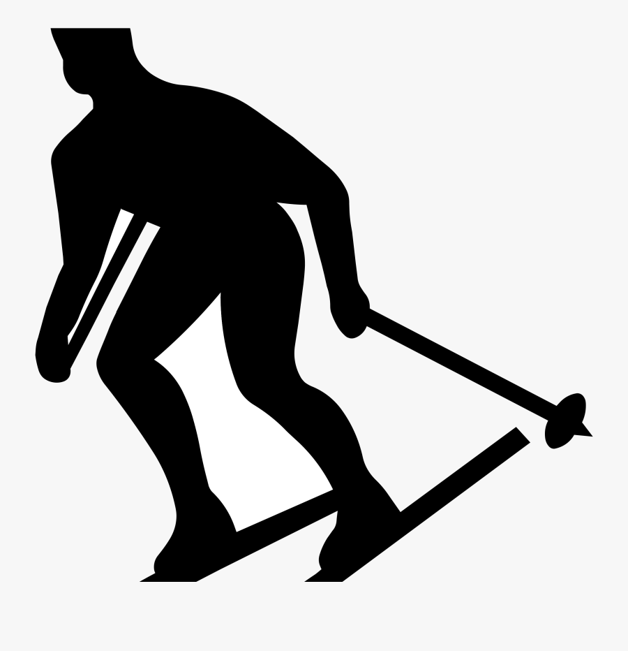 Alpine Skiing Silhouette Ski Poles Freeskiing - Skier Silhouette, Transparent Clipart