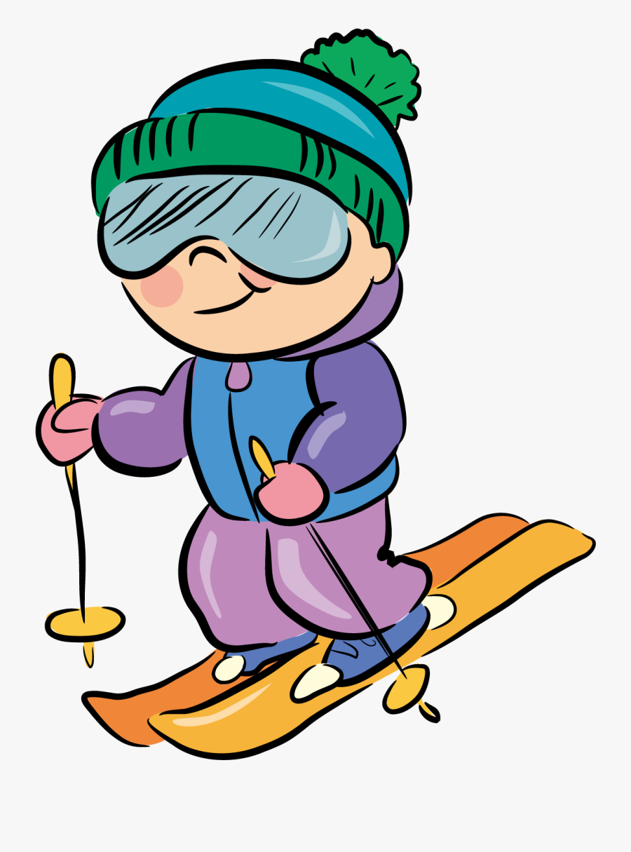 Детский Спорт Картинки Clipart , Png Download - Clipart Skiing Cartoon, Transparent Clipart
