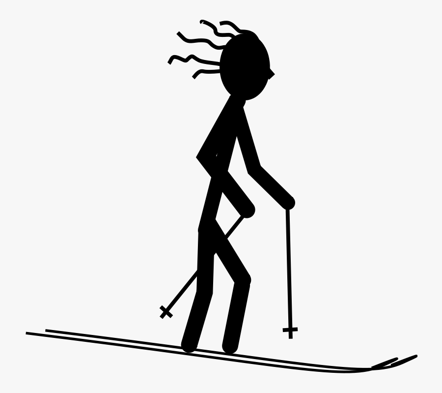 Skier Silhouette, Transparent Clipart