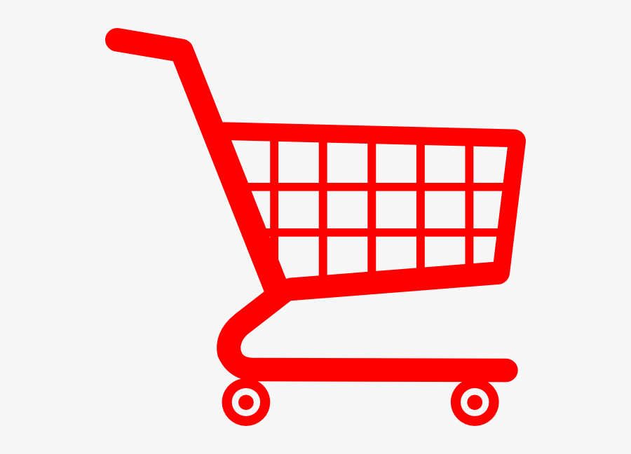 Red Shopping Cart Png, Transparent Clipart