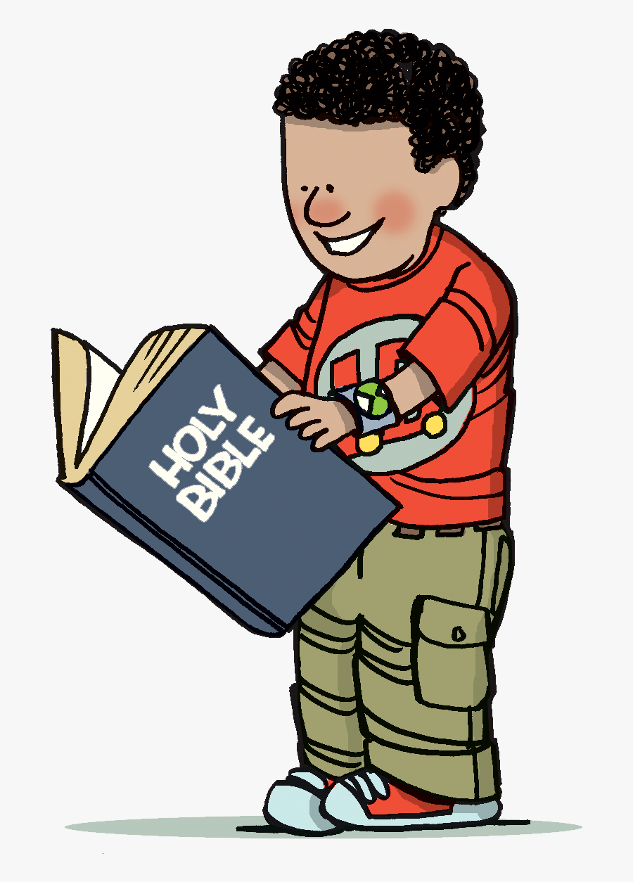 Bible Clipart Family - Kid Reading Bible Clipart, Transparent Clipart