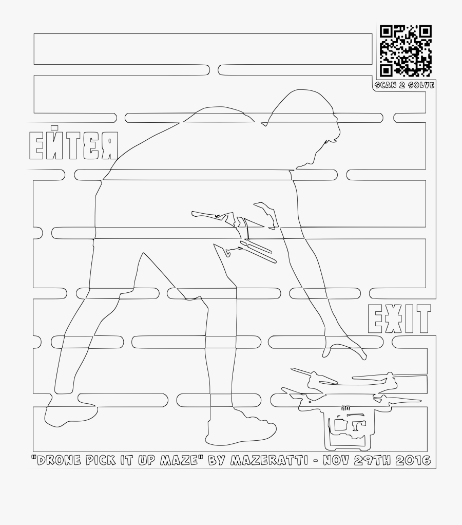 Maze Clipart Coloring Sheet - Line Art, Transparent Clipart