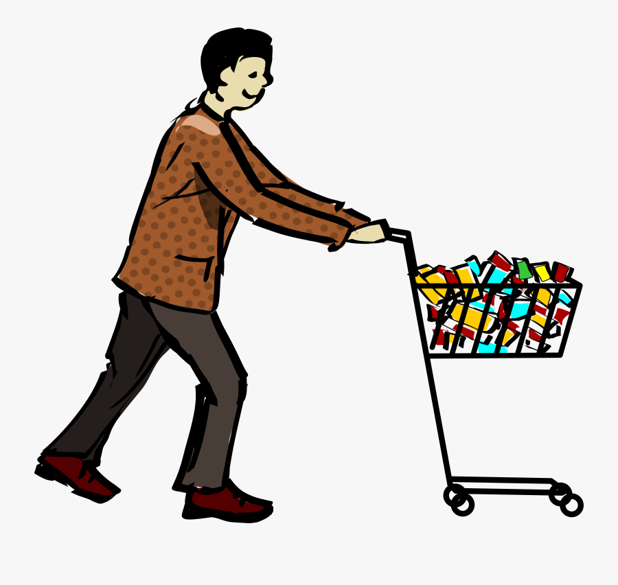 Shopping Cart Shopping - Man With Shopping Cart Png, Transparent Clipart