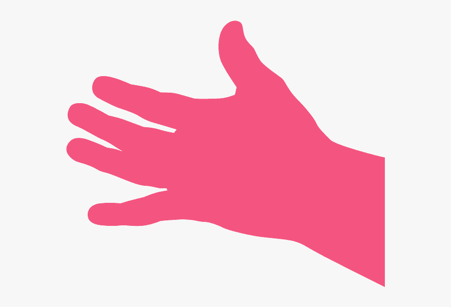 Red Hand Silhouette, Transparent Clipart