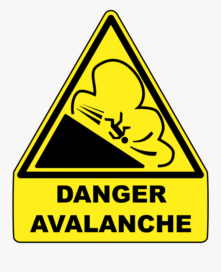 Hazard Sign High Avalanche Warning Voltage Skiing Clipart - Avalanche Warning Sign, Transparent Clipart
