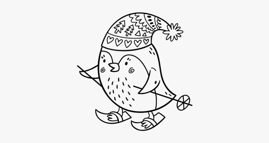 Skiing Clipart Bird - Ski Coloriage, Transparent Clipart