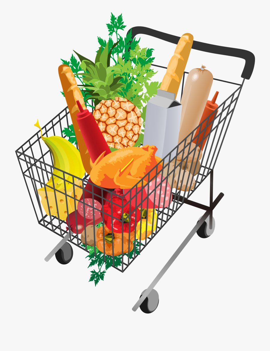 Grocery Shopping Cart Png Picture - Vector Free Shopping Cart, Transparent Clipart