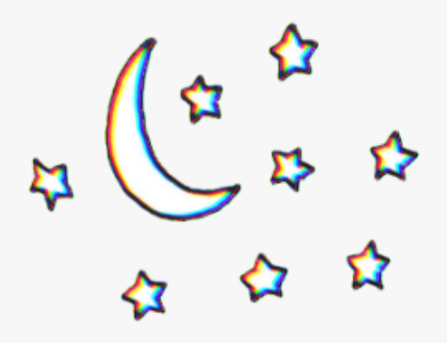 Planets Clipart Aesthetic - Moon And Stars Transparent, Transparent Clipart