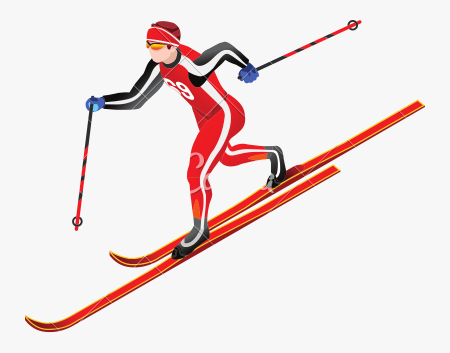 Skier Vector Cross Country Skiing - Skier Turns, Transparent Clipart