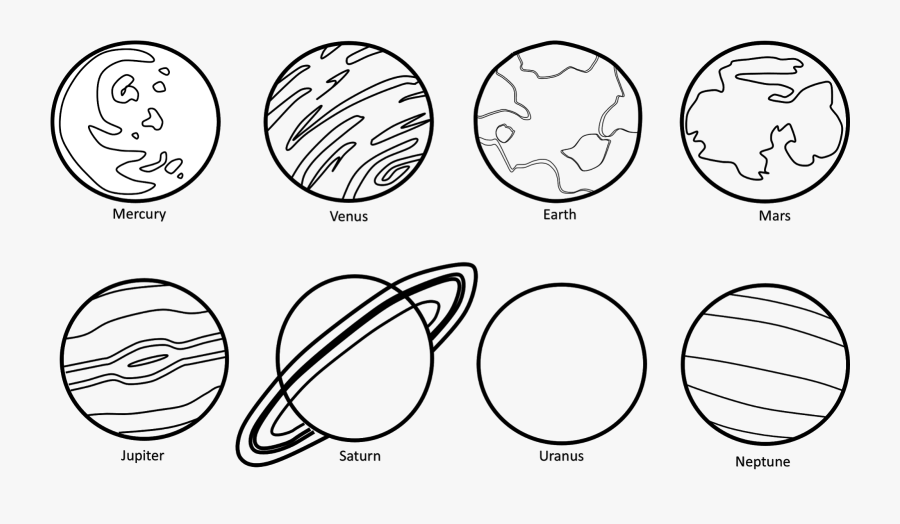 Planet Clipart Solar Sytem - Solar System Clipart Black And White, Transparent Clipart