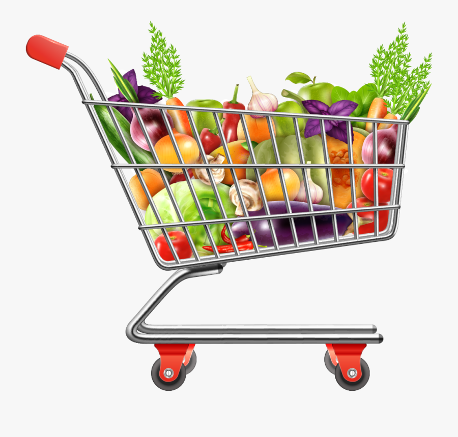 Picture Free Download Shopping Cart Vegetables Transprent - Grocery Shopping Cart Png, Transparent Clipart