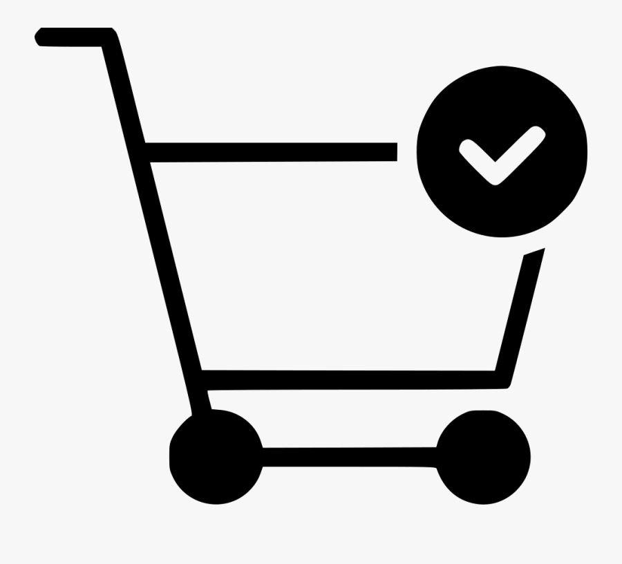 Cart Trolley Buy Done Checkmark Comments - Shopping Cart With Goods Png, Transparent Clipart