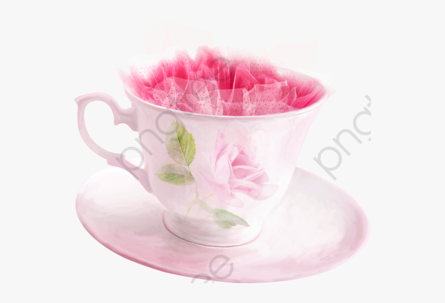 Pink Tea Cup - Cup, Transparent Clipart