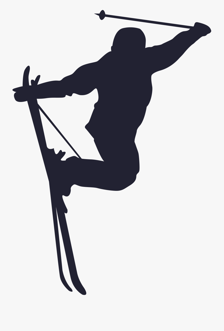 Clip Art Ski Silhouette - Clip Art Skier Silhouette, Transparent Clipart
