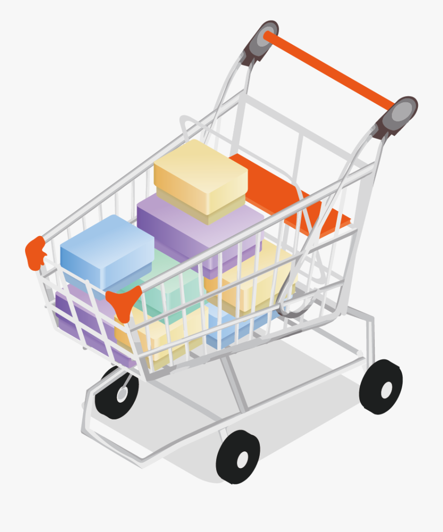 Shopping Cart Supermarket - Shopping Cart Vector, Transparent Clipart