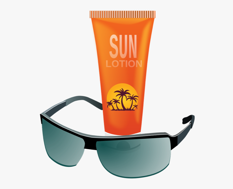 Sunscreen Clipart Sunscreen Sunglasses - Sunscreen And Sun Glasses, Transparent Clipart