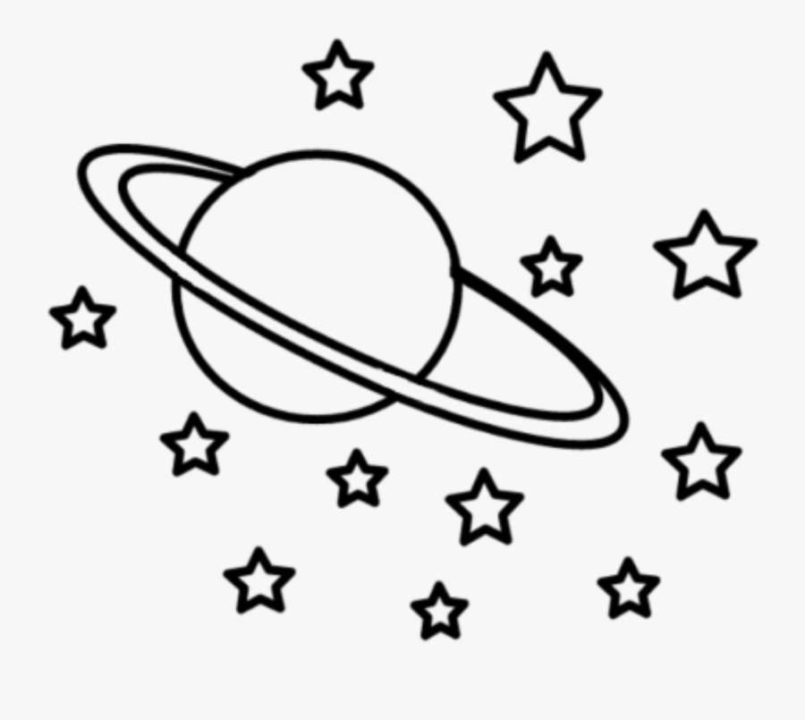 #saturn #space #stars #planet #planets #star #black - Black And White Planets, Transparent Clipart