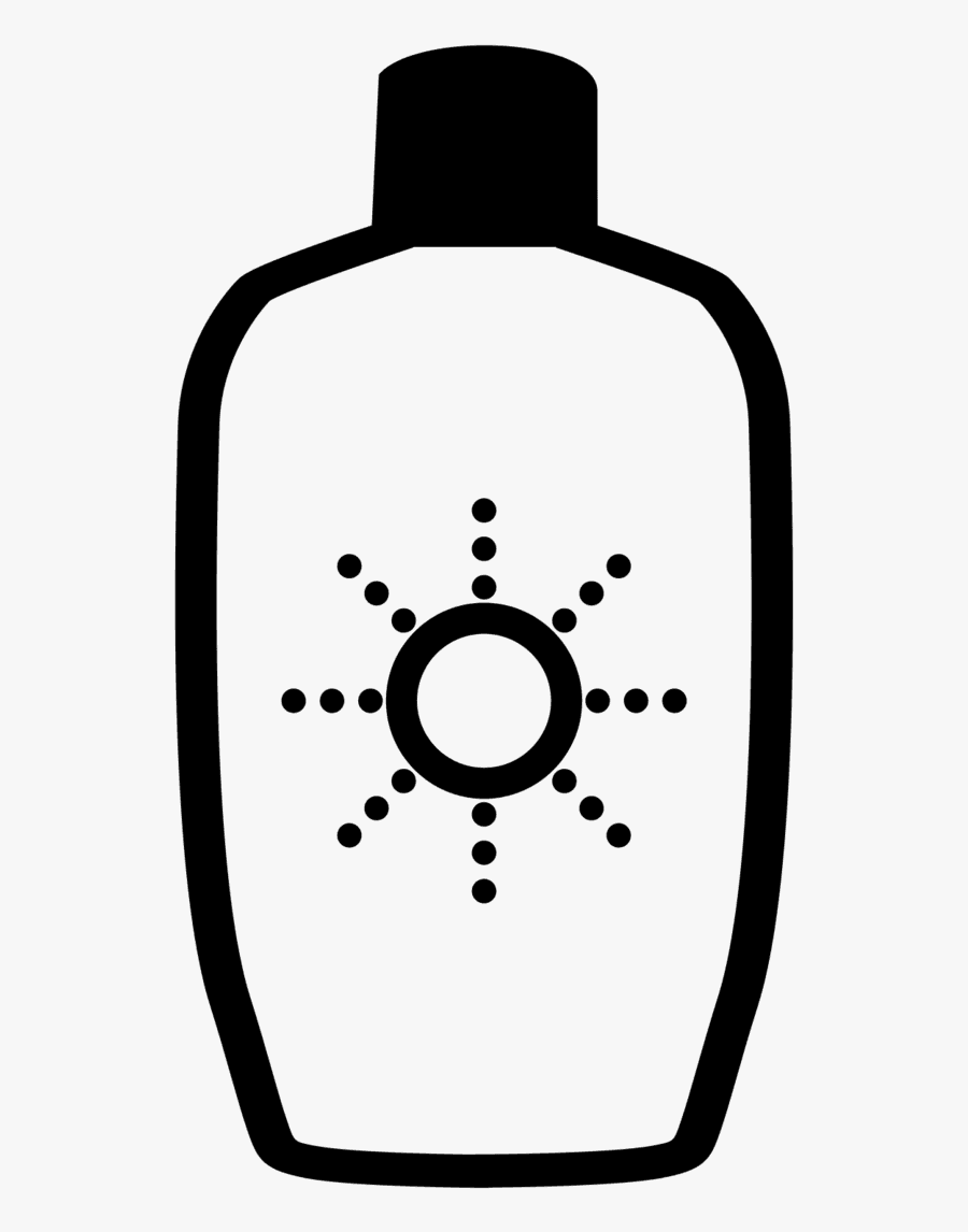 It Allows You To Only Carry One Bottle For The Entire - Sunscreen Bottle Black And White, Transparent Clipart