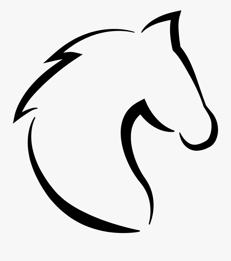 Horse Head With Hair Outline Comments Outline Horse- - Silhouette Outline Horse Head, Transparent Clipart