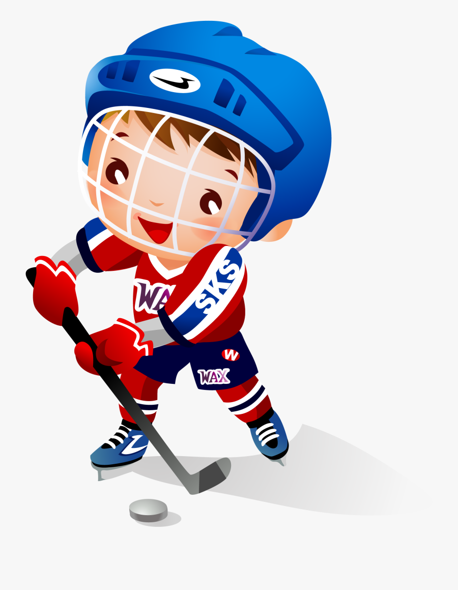 Ball Clipart Hockey Stick - Boy Playing Hockey Cartoon, Transparent Clipart