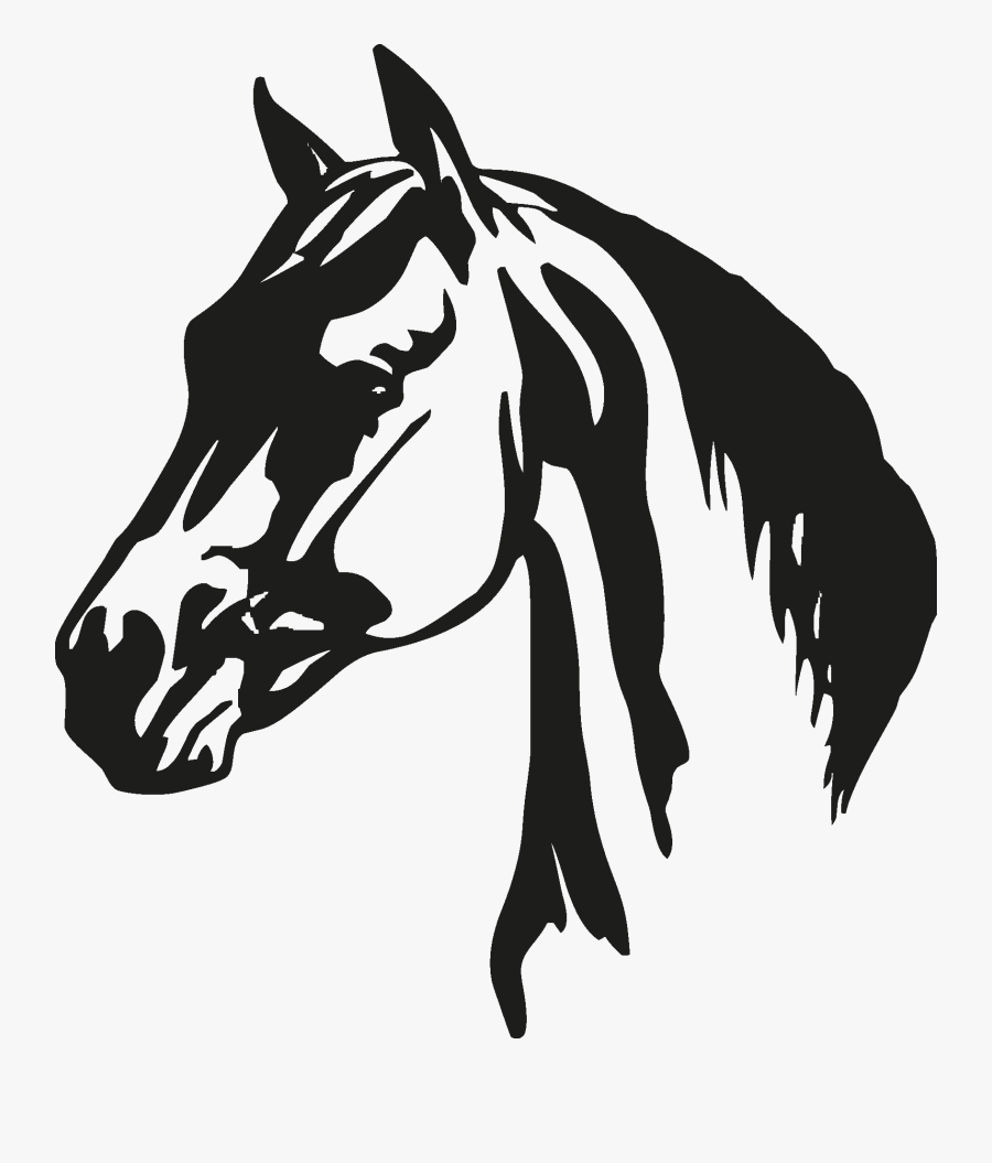 Transparent Horse Head Clipart - Silhouette Horse Head Black And White, Transparent Clipart