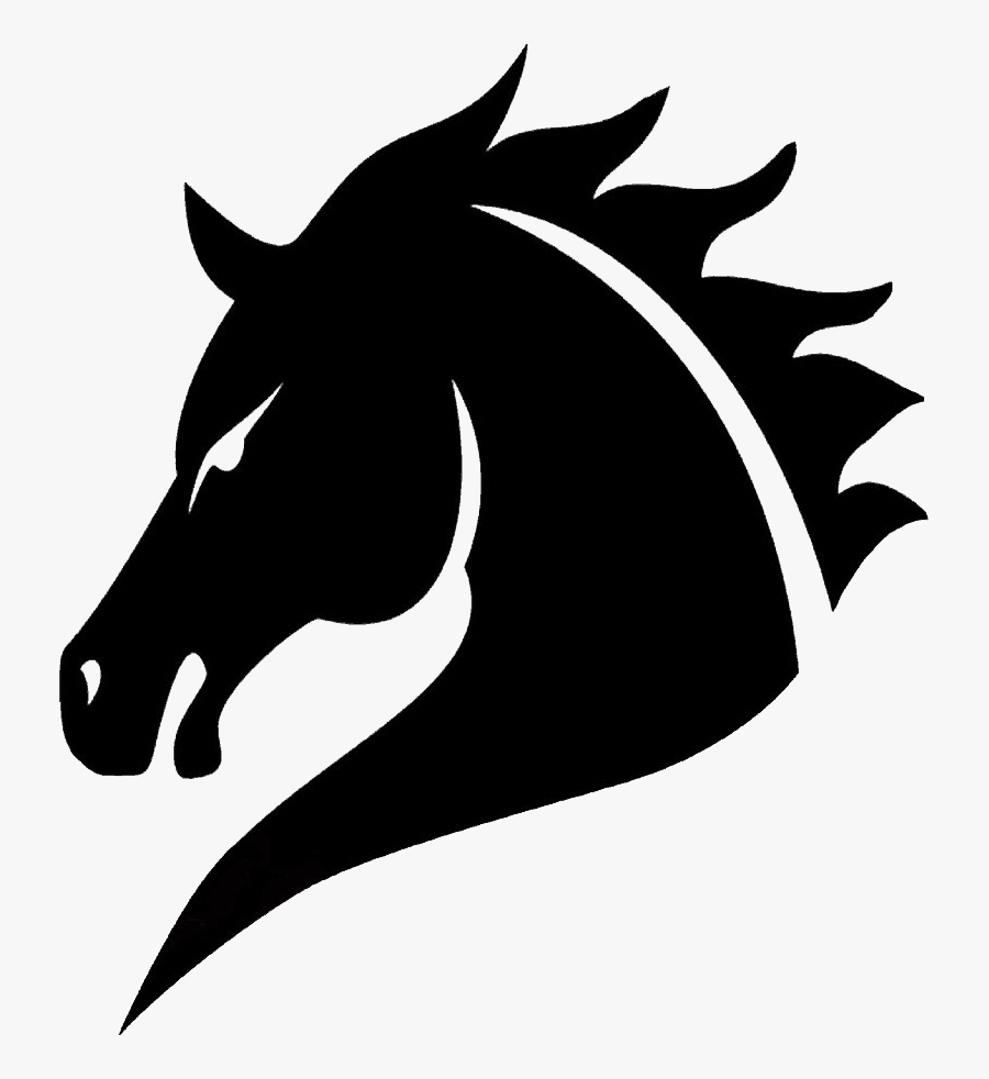94 Horse Head Logo Png Free Clipart Of A Black And, Transparent Clipart